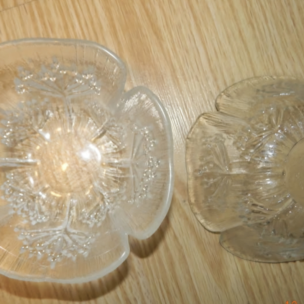 DANSK FLORIFORM CRYSTAL FRUIT DESSERT ICE CREAM BOWLS(2) 5"